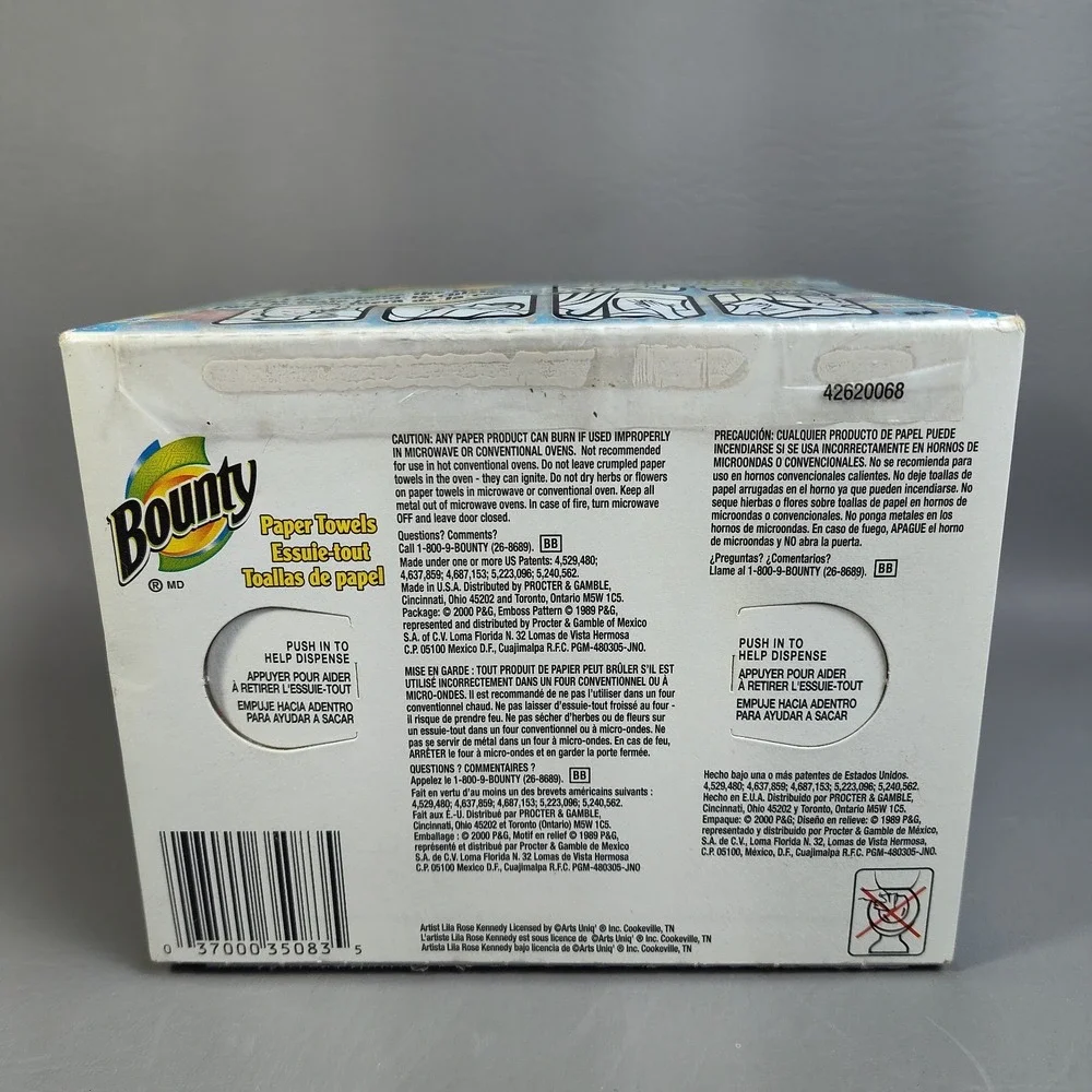 Vintage Bounty Paper Towels Box Kissing Fish II By Artist Lila Rose Kennedy 2000